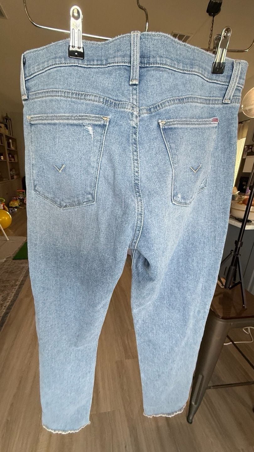 Hudson Natalie Suz Jeans Size 29 Light Wash Distressed Straight Leg 5