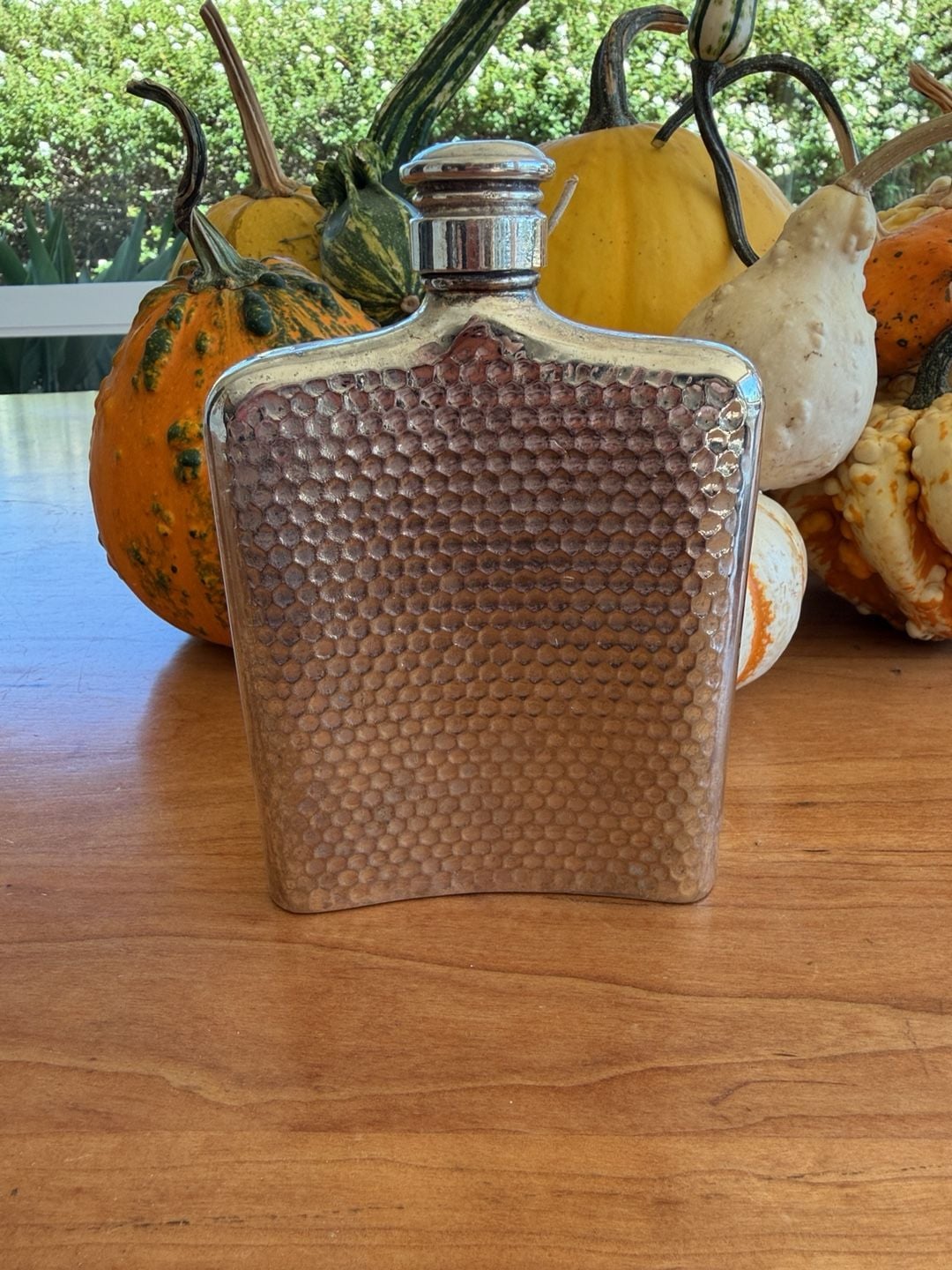 Godinger Bacchus Green Man Silverplate Flask Barware 5