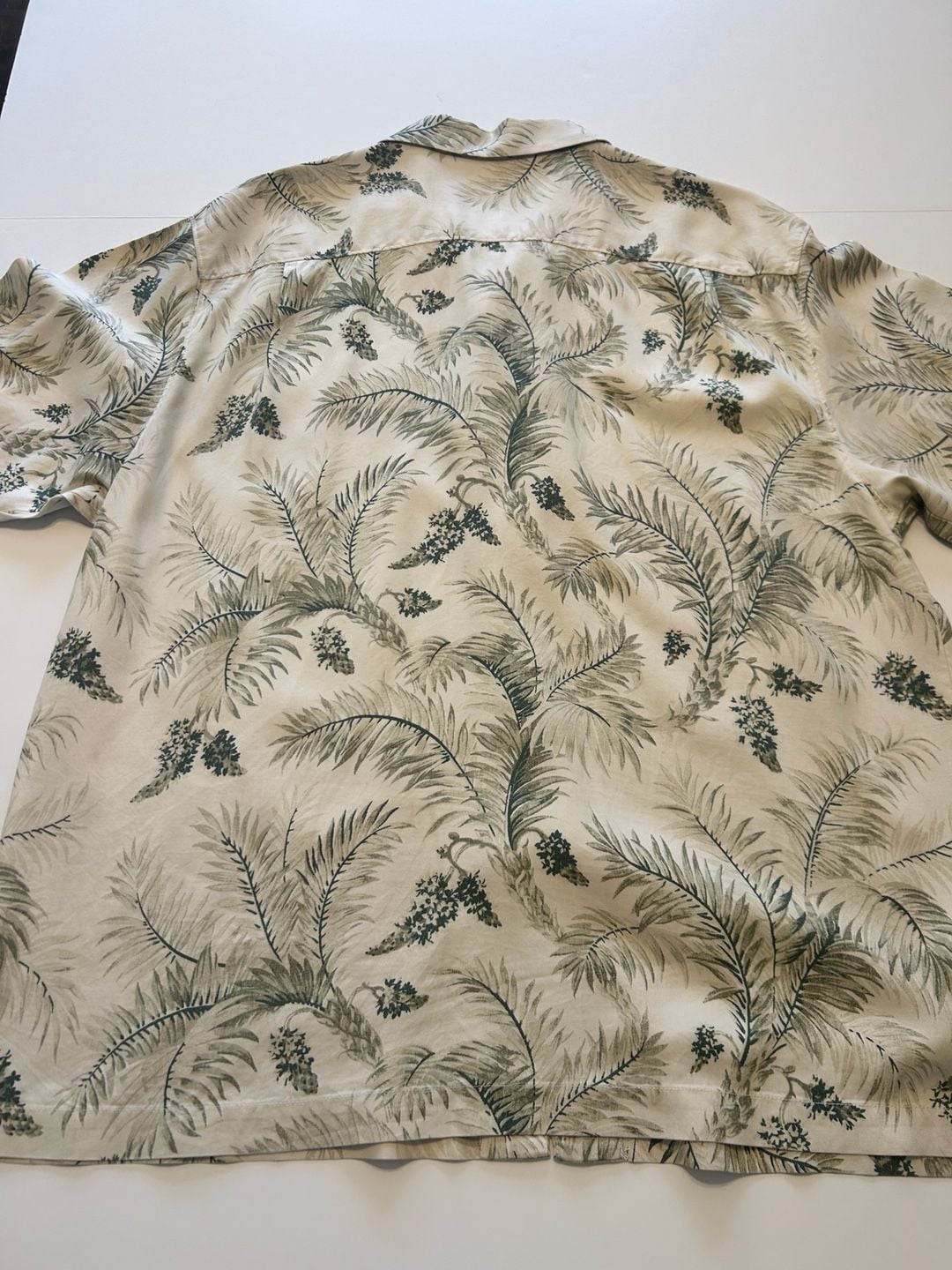 Tommy Bahama Silk Camp Shirt Green Palm Frond Print XL 5
