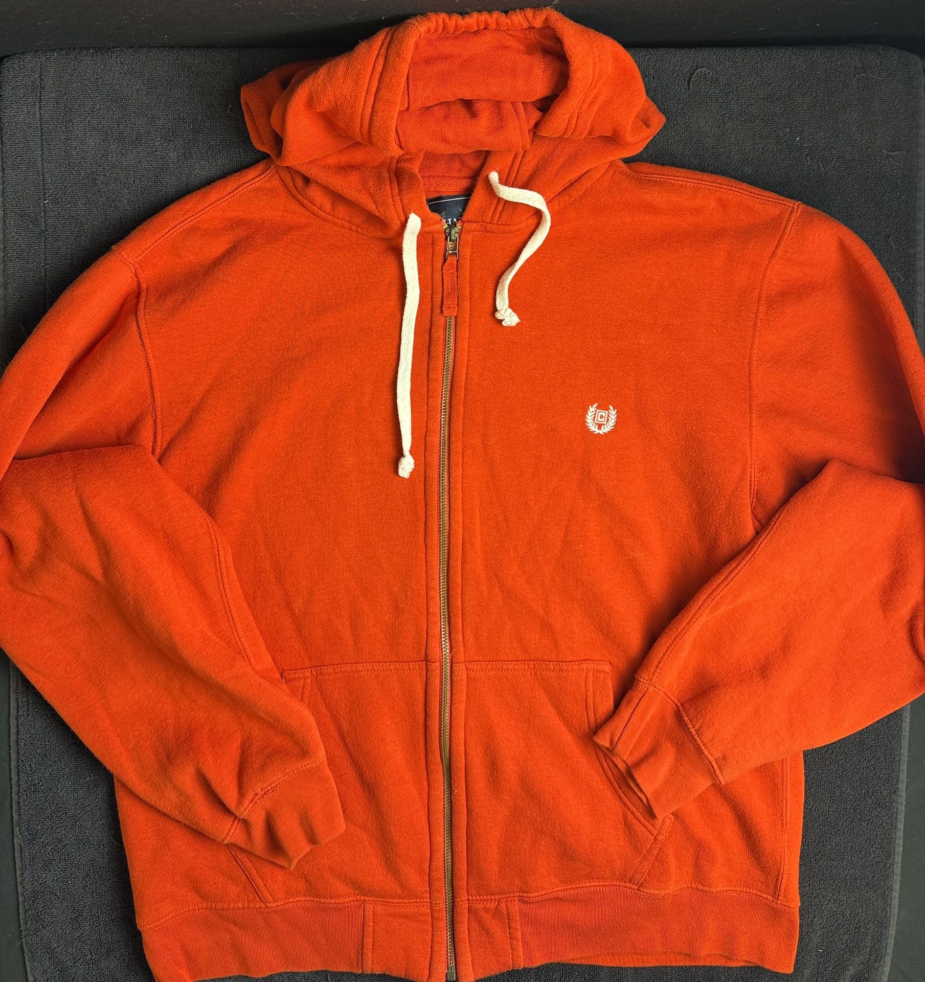 Chaps Sueded Fleece Full Zip Hoodie Size XXL Orange 2