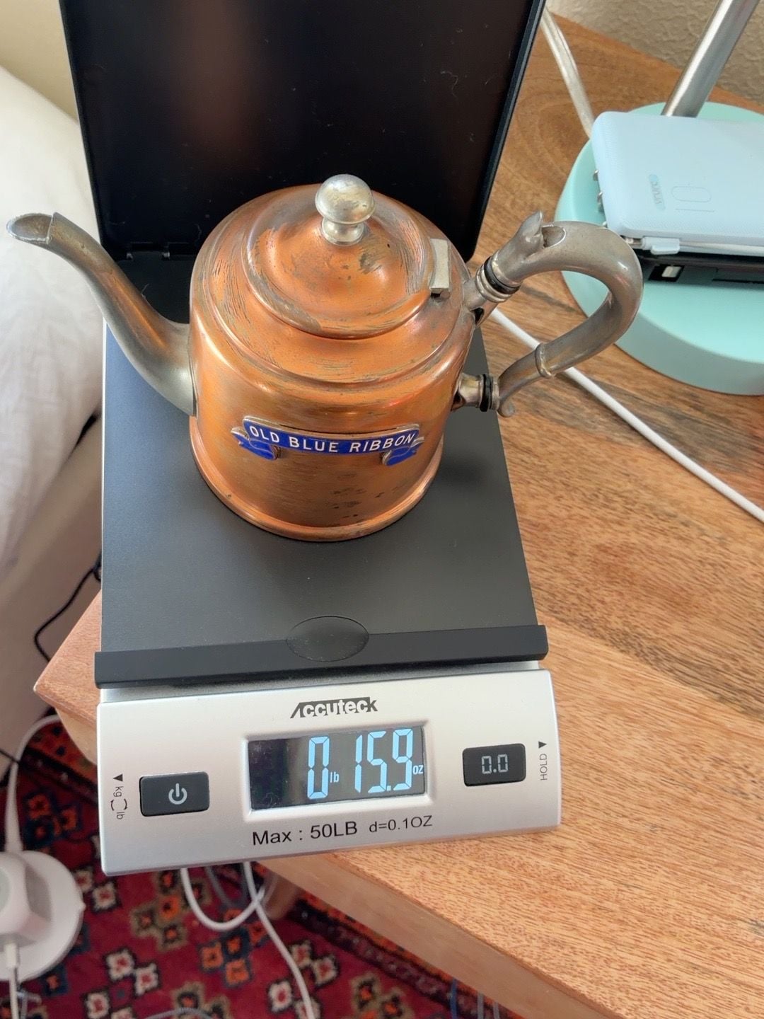 Manning Bowman Old Blue Ribbon Copper Tea Kettle 9