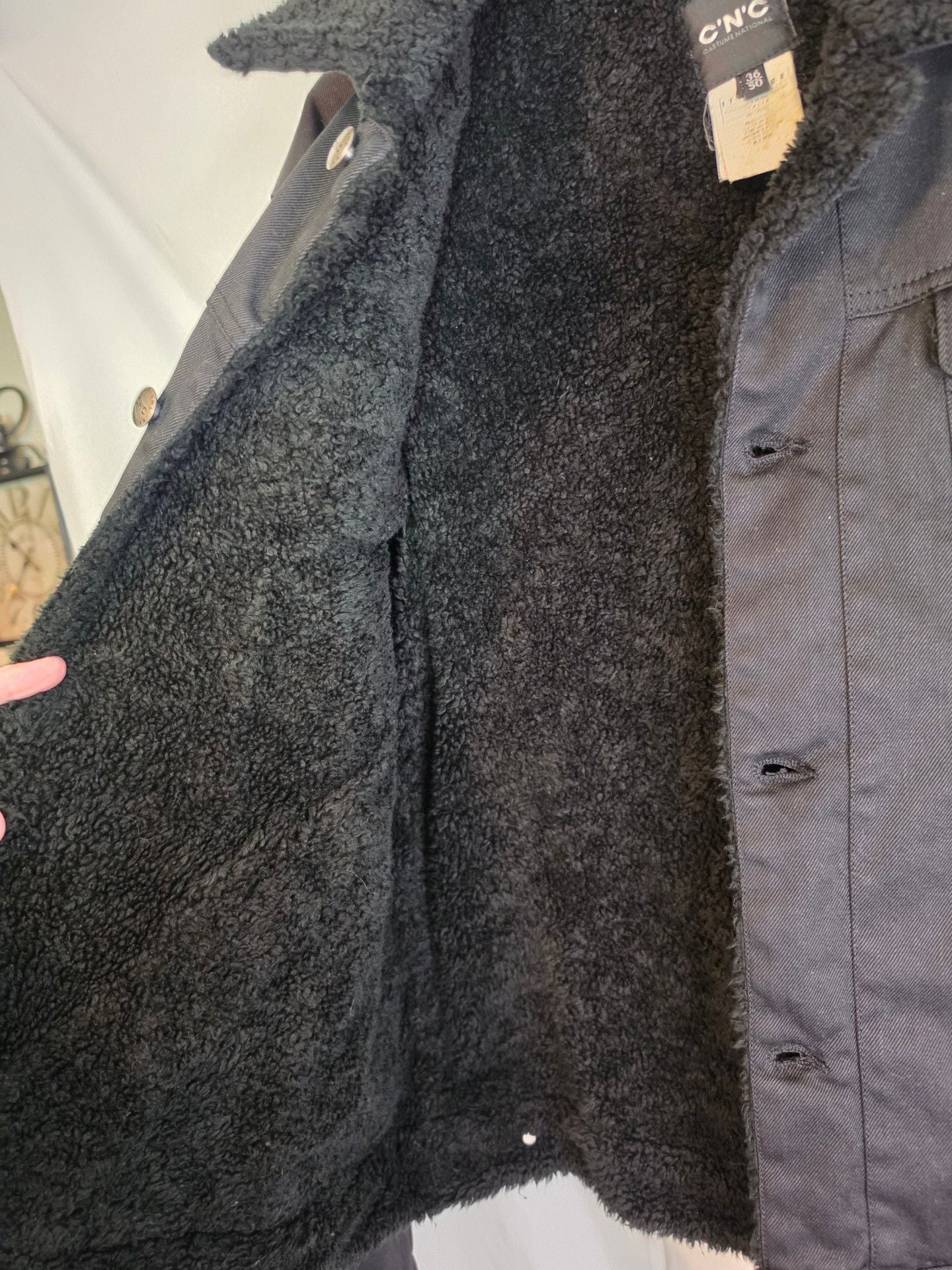 Vintage 1973 C'N'C Costume National Sherpa Denim Jacket Size 50 (U.S. Sz M) 10