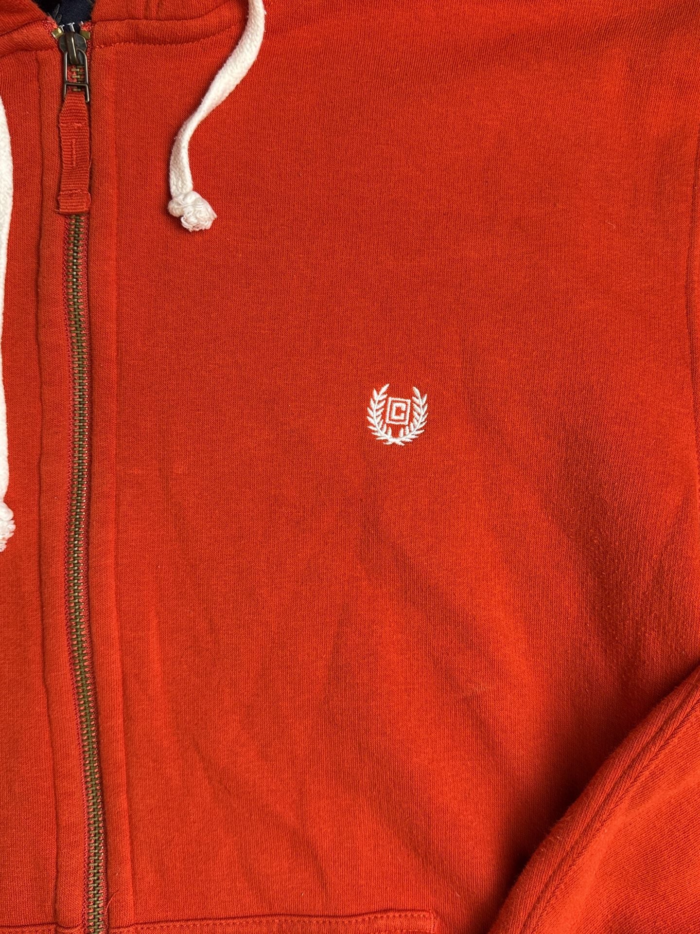 Chaps Sueded Fleece Full Zip Hoodie Size XXL Orange 3