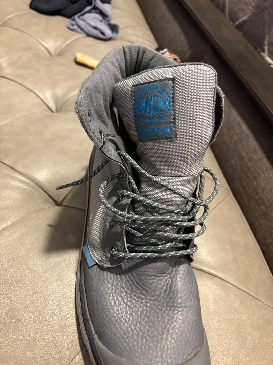 Palladium Waterproof Boots Gray Leather 2