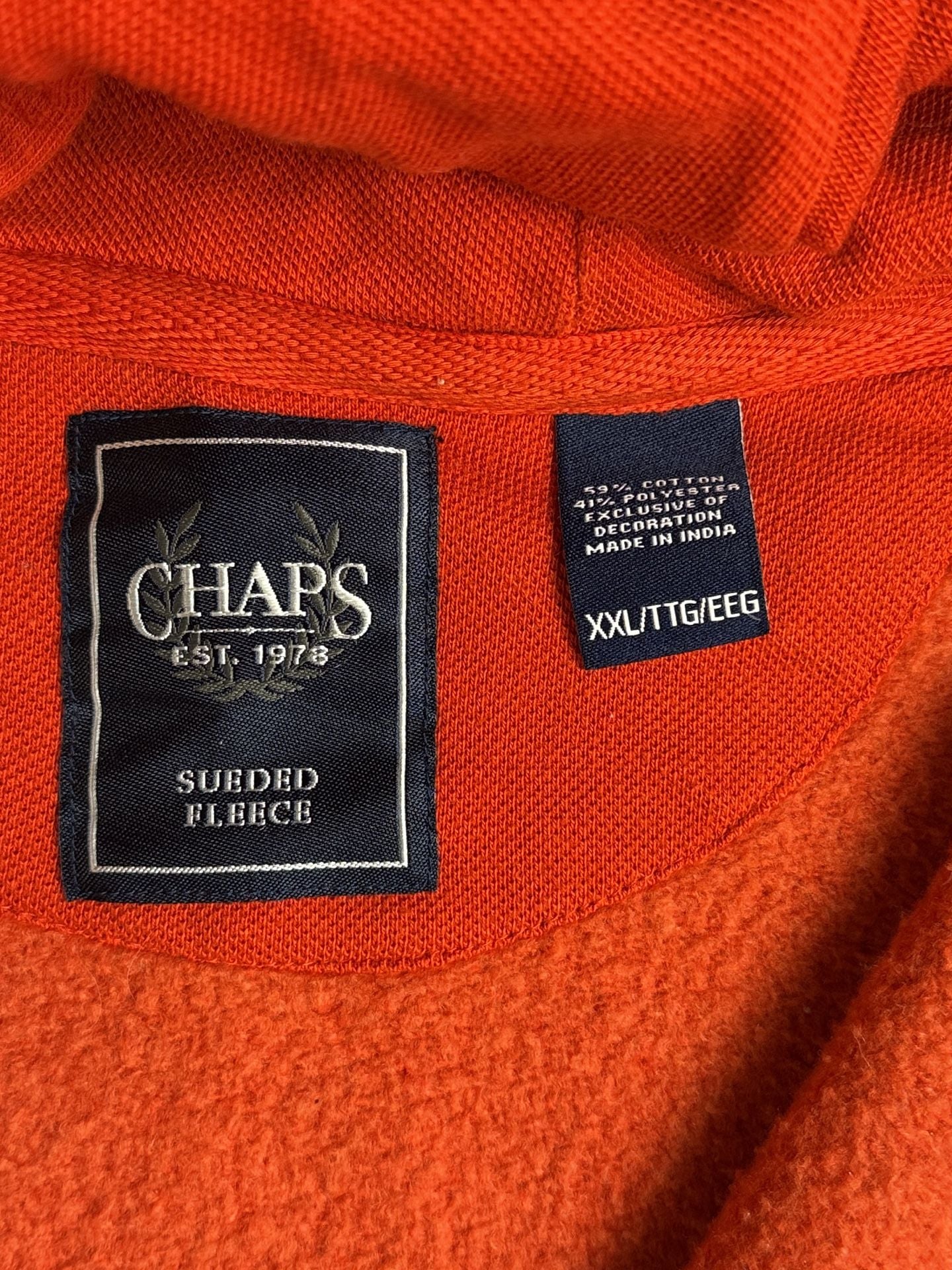 Chaps Sueded Fleece Full Zip Hoodie Size XXL Orange 4