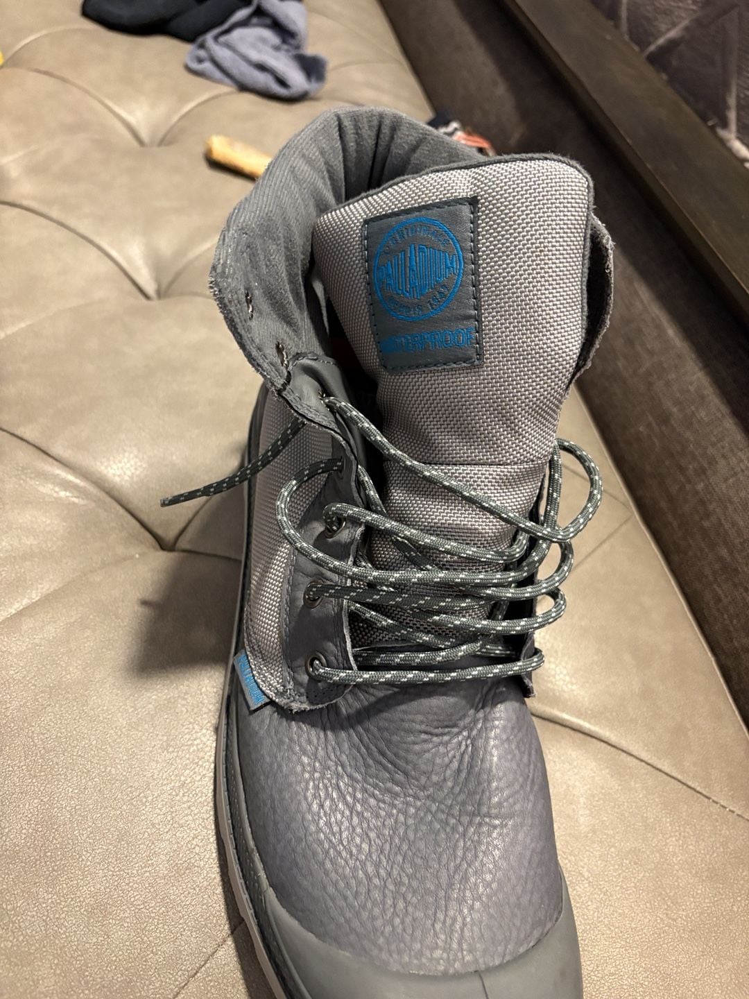 Palladium Waterproof Boots Gray Leather 3