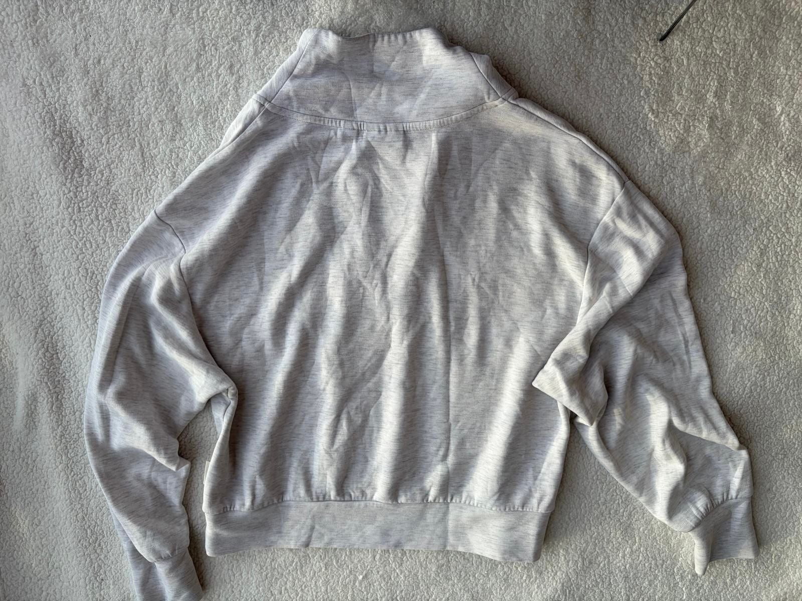 Varley DoubleSoft Pullover Sweatshirt Size S Grey Heather 1/2 Zip 3