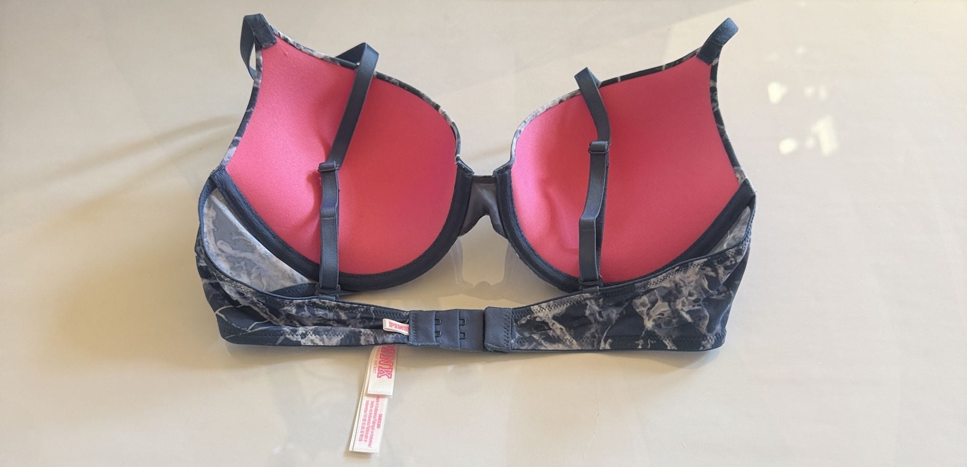 PINK Victoria's Secret Bra Size 36B Blue Marble Print 3