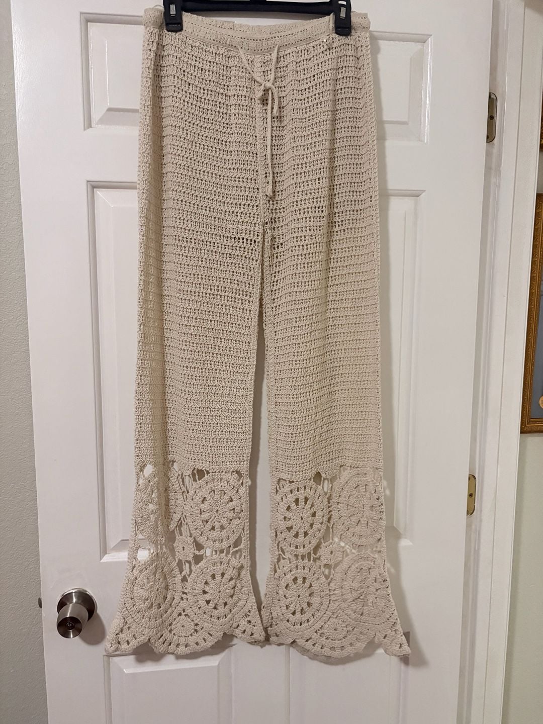 Unbranded Crochet Pants Beige 2