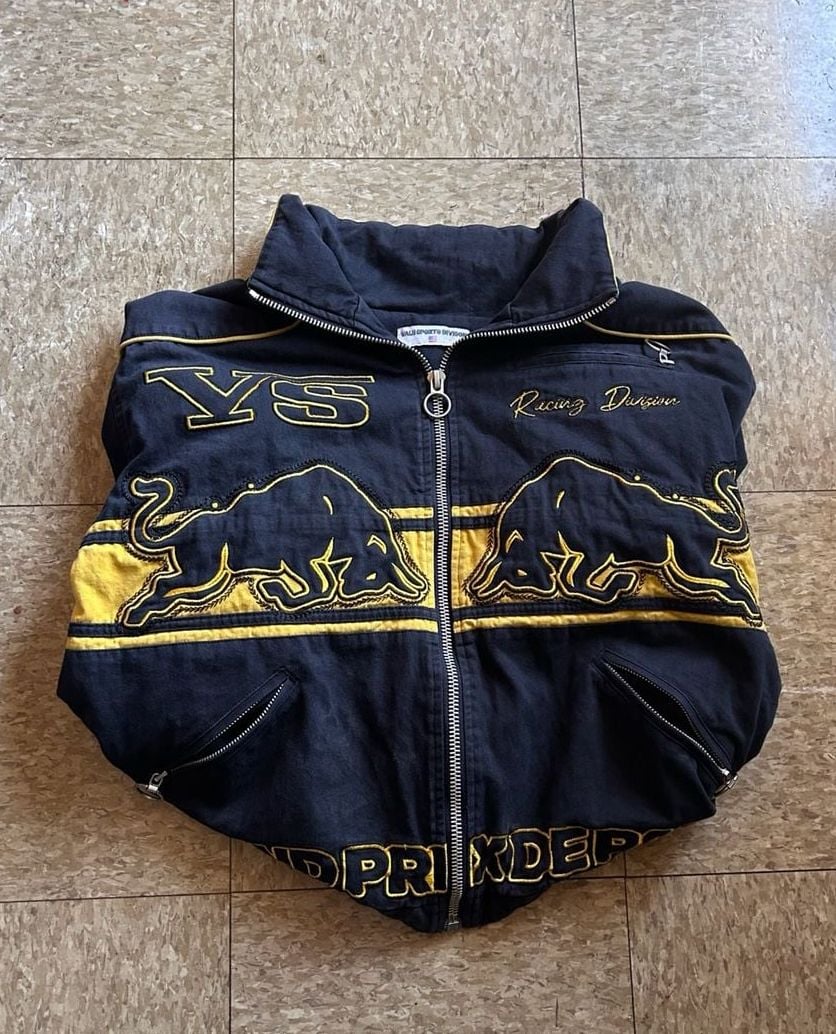 Vale Sports Division Racing Jacket Size L Black Yellow Grand Prix 3