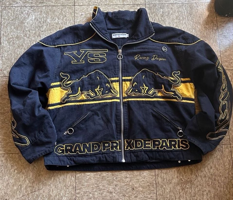 Vale Sports Division Racing Jacket Size L Black Yellow Grand Prix 2