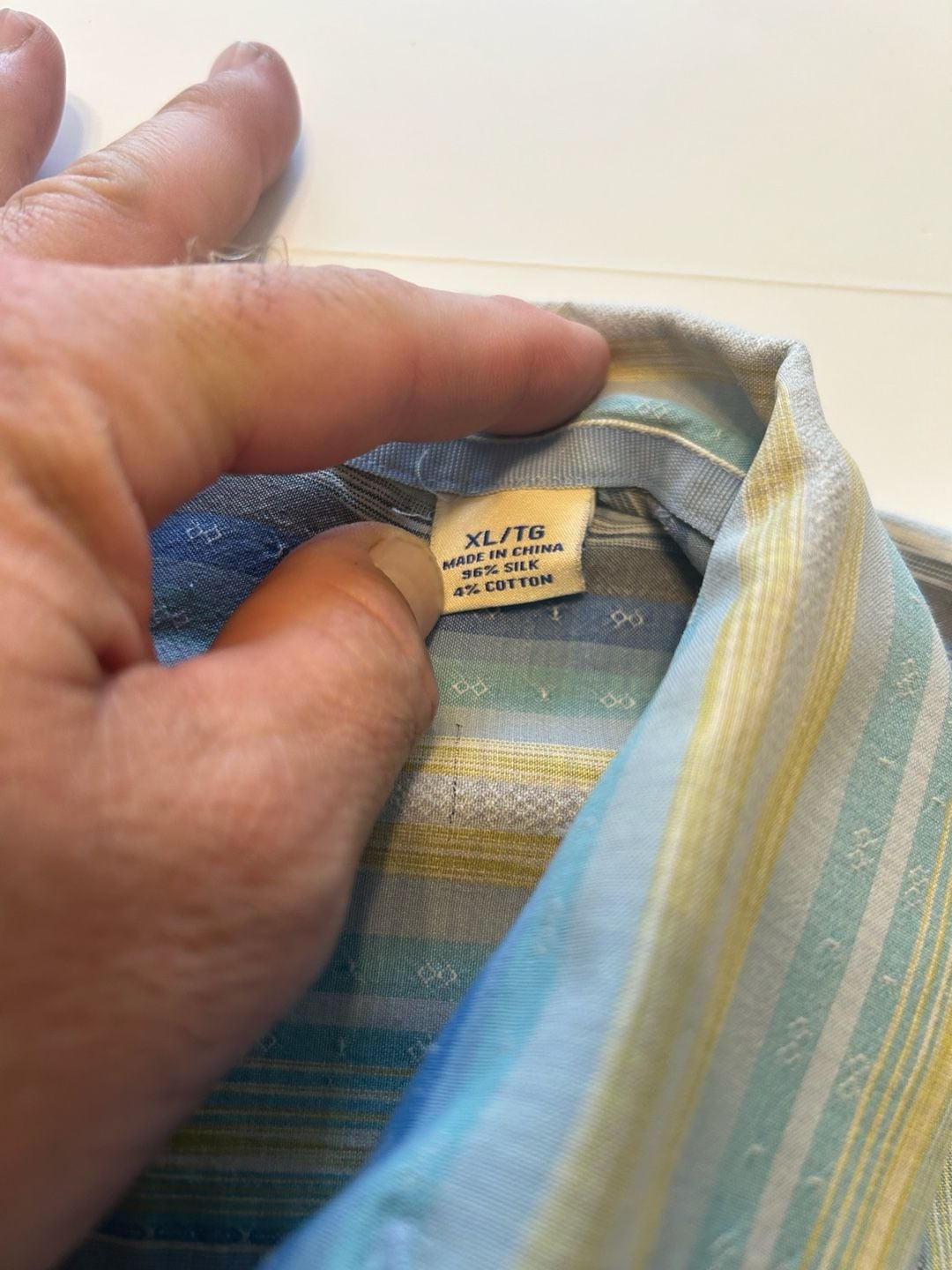 Tommy Bahama Button Down Shirt Size L Striped Silk 4