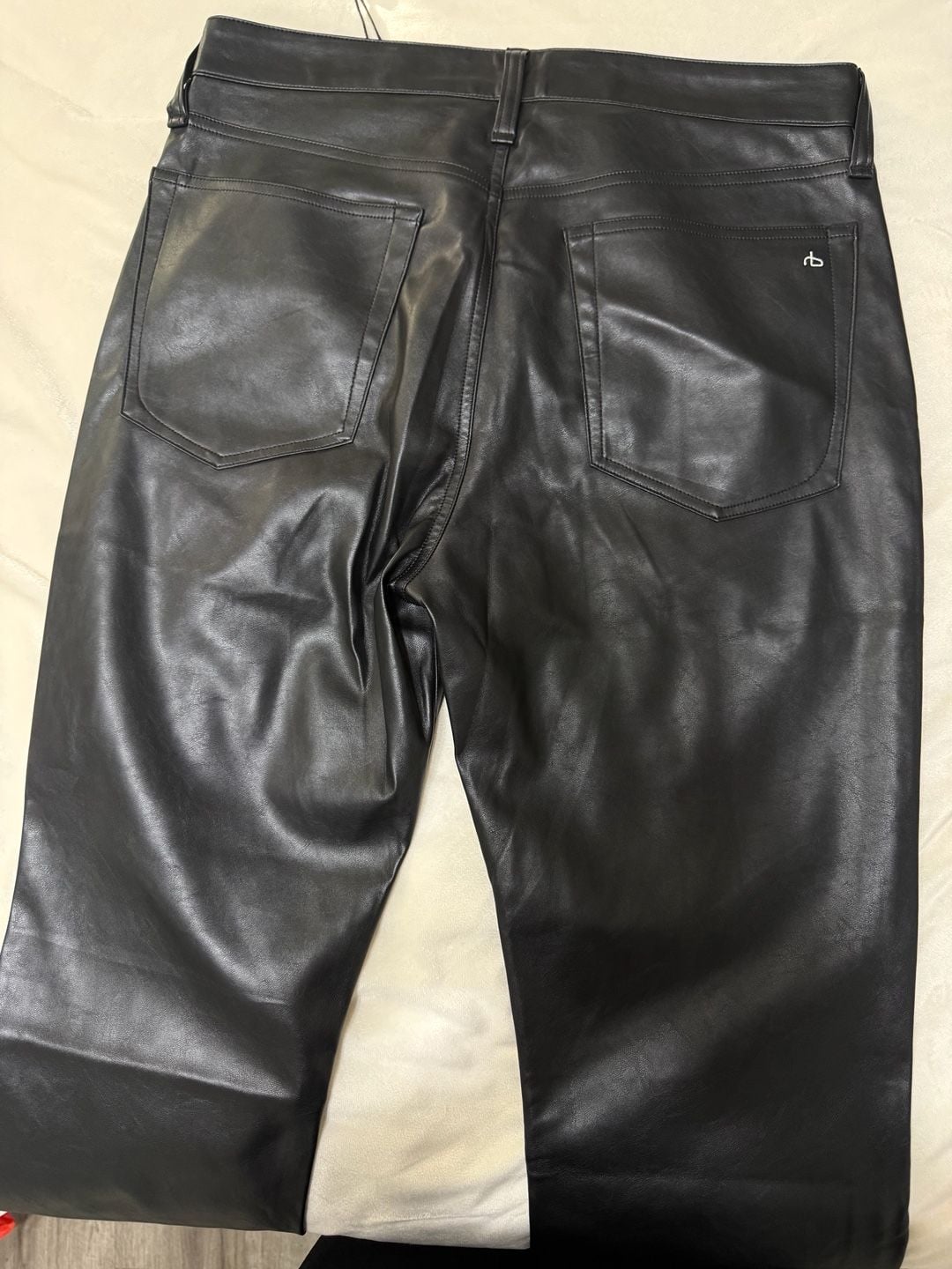 rag & bone Peyton Faux Leather Ankle Flare Pants Size 29 Black New 6
