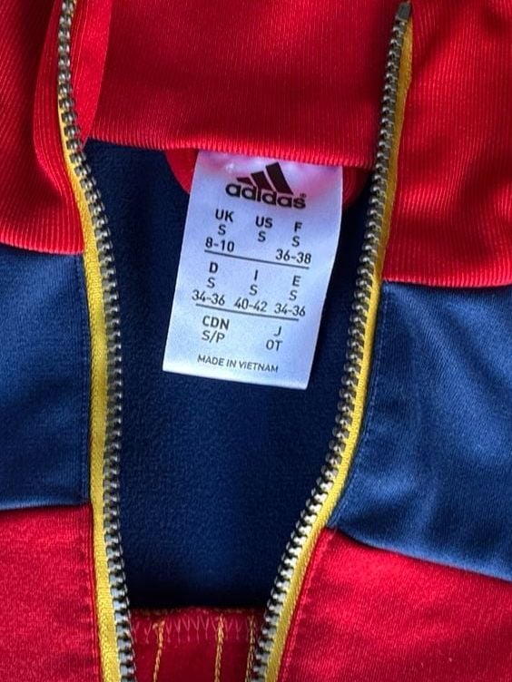 Adidas Spain National Soccer Track Jacket Size S Red Blue 4