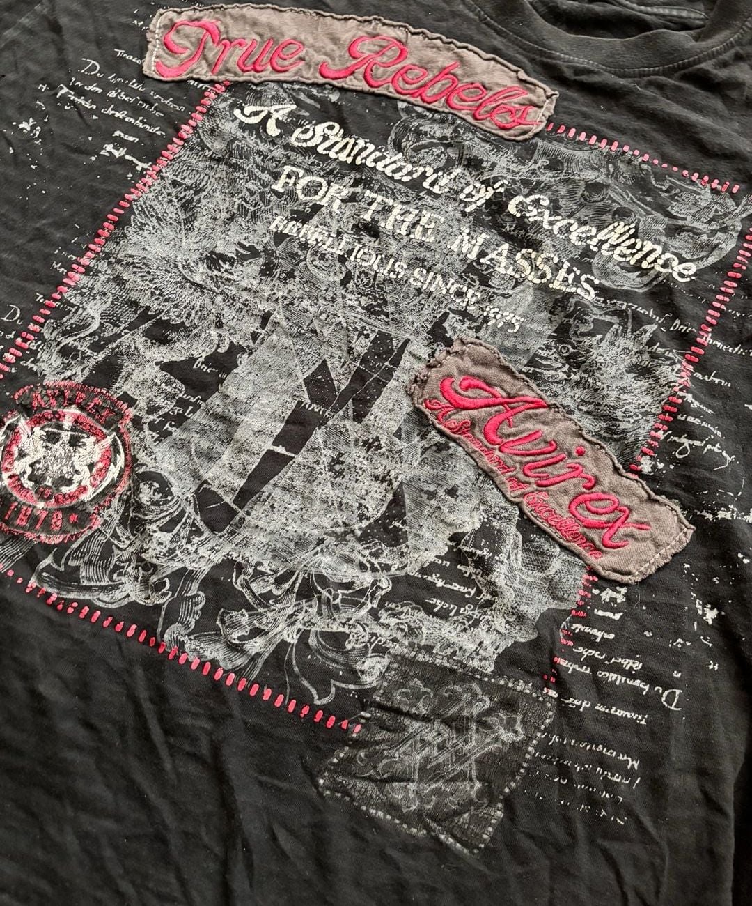 Avirex True Rebels T-Shirt Black Graphic Print 3