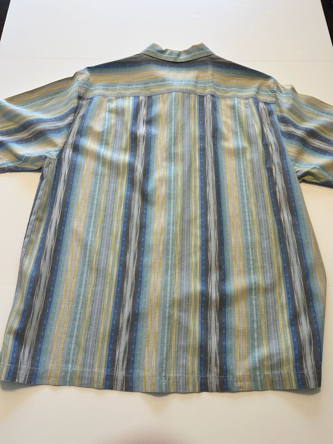 Tommy Bahama Button Down Shirt Size L Multicolor Striped Silk 9