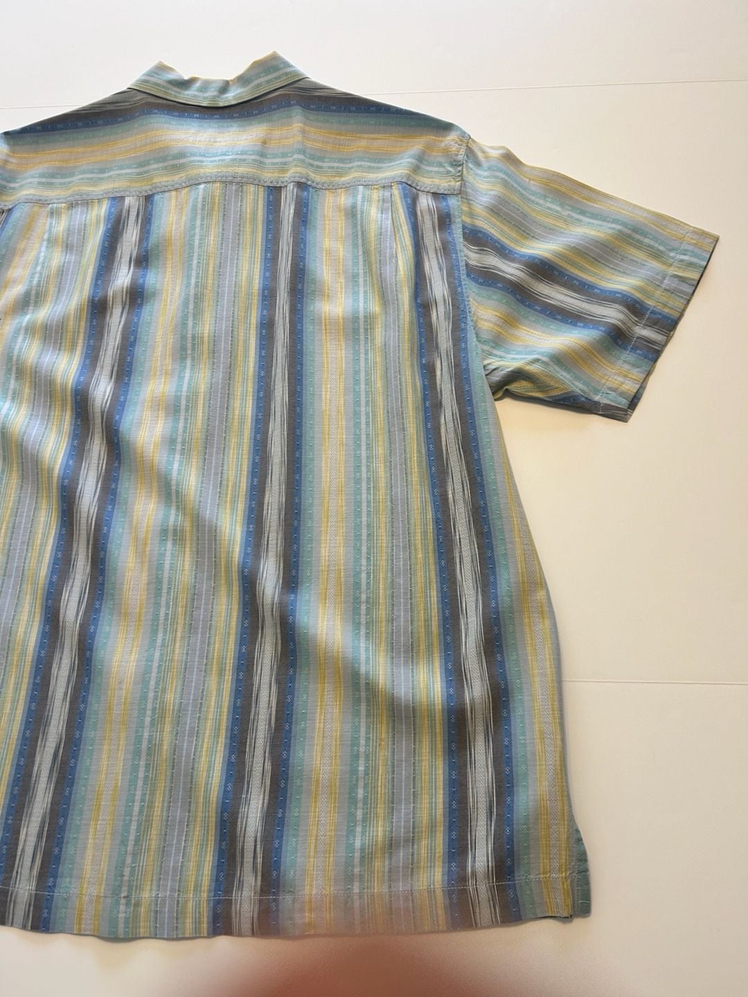 Tommy Bahama Button Down Shirt Size L Multicolor Striped Silk 11