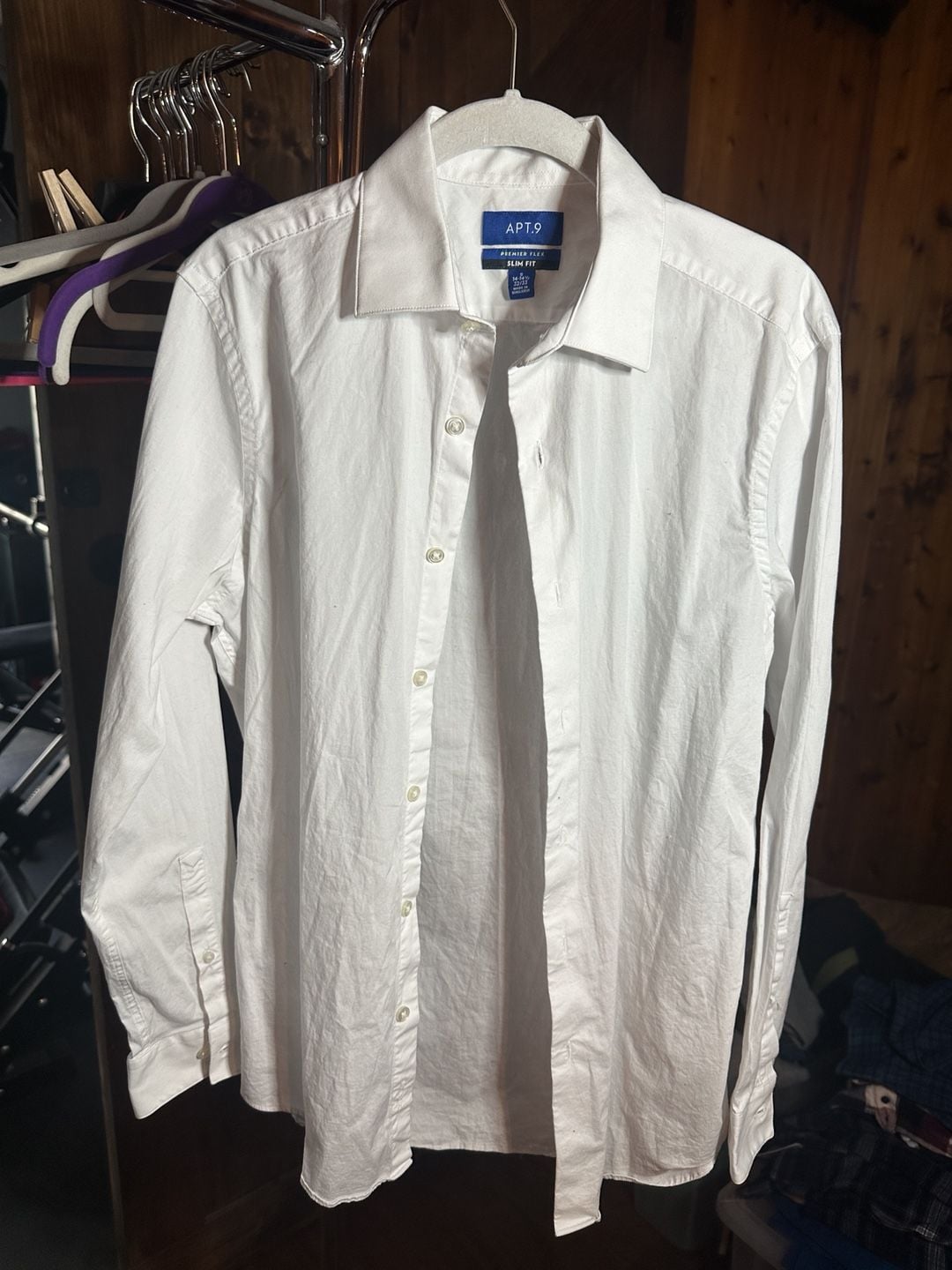 Apt. 9 Premier Flex Slim Fit Dress Shirt Size 14-14.5 32/33 White 2