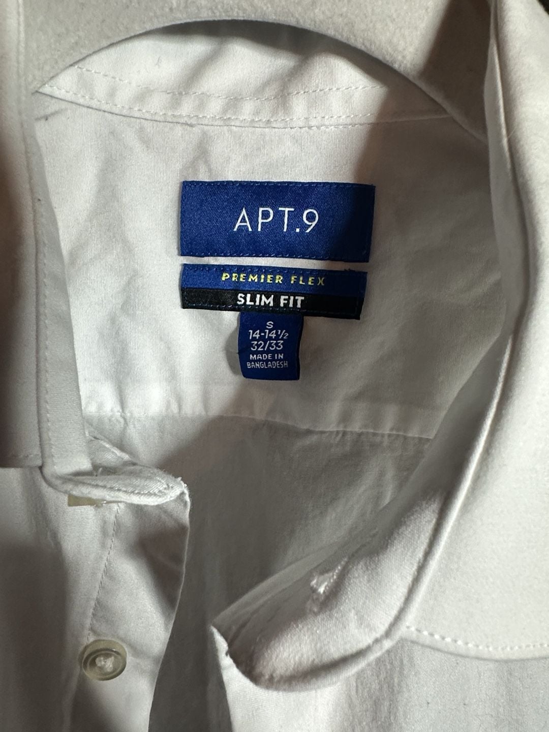 Apt. 9 Premier Flex Slim Fit Dress Shirt Size 14-14.5 32/33 White 3