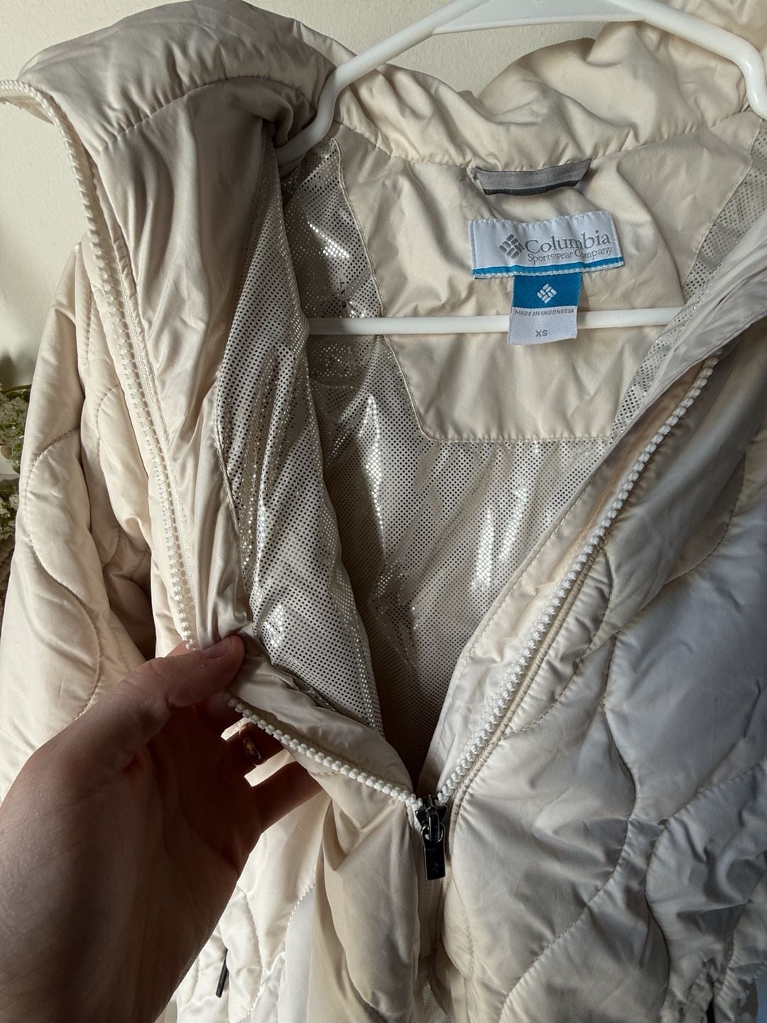 Columbia Omni-Heat Women’s White Puffer Quilted Winter Coat XS 4