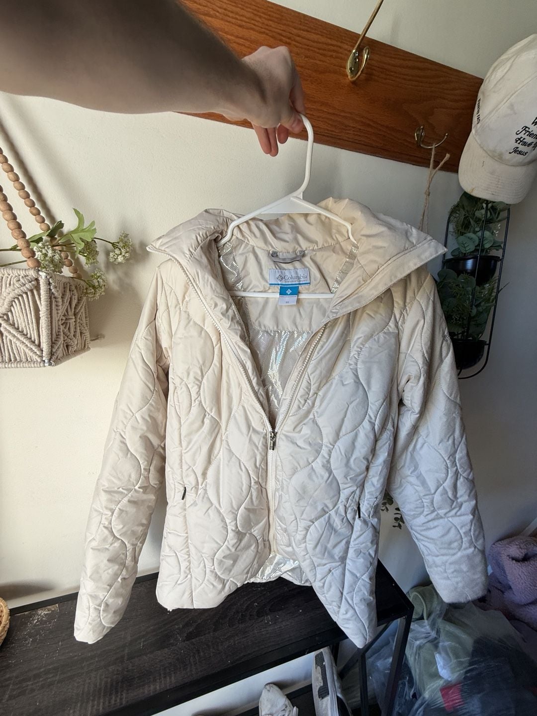 Columbia Omni-Heat Women’s White Puffer Quilted Winter Coat XS 7