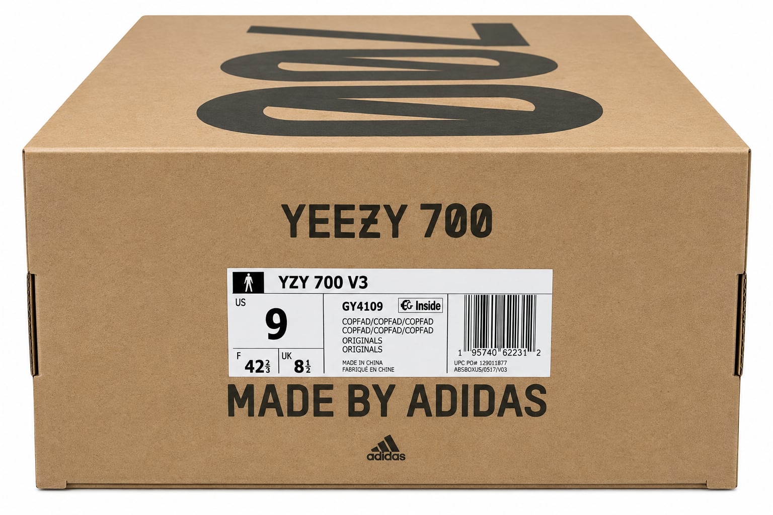 Adidas Yeezy 700 V3 Copper Fade Size 9 Copper Brown GY4109 5