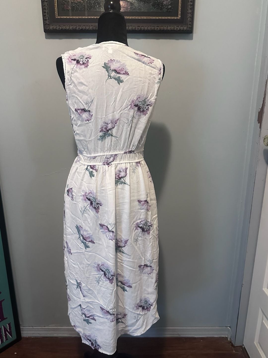 Lucky Brand White Purple Floral Sleeveless Midi Dress 4