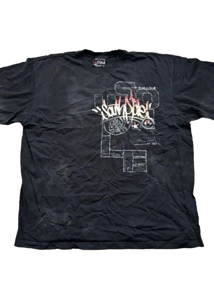 Southpole Graphic T-Shirt Size L Black Y2K Graffiti 2