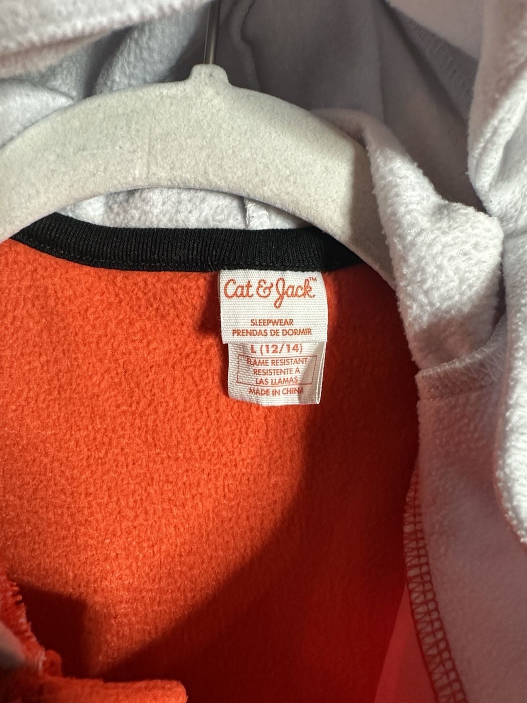 Cat & Jack Astronaut Fleece Onesie Size L (12/14) Orange Space 3