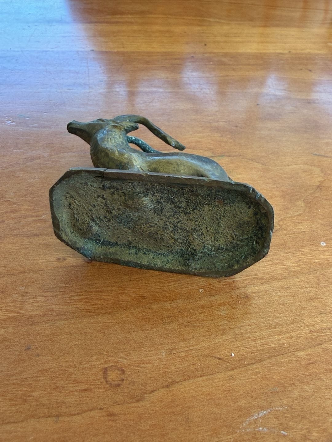 Vintage miniature Cast Brass Deer Figurine Animal Sculpture 2” 2