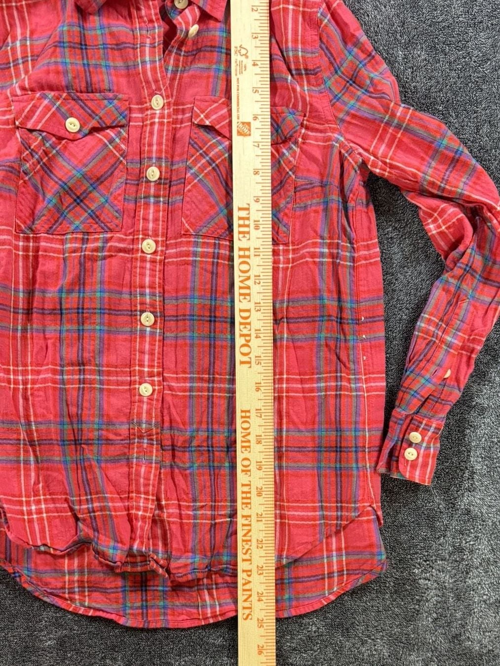 J.Crew Plaid Long Sleeve Button Down Shirt Size 00P Red Cotton Blend 7