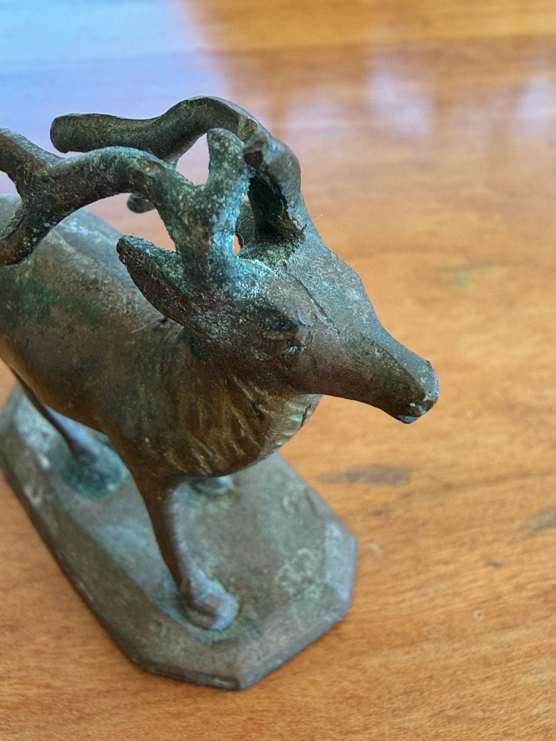 Vintage miniature Cast Brass Deer Figurine Animal Sculpture 2” 5