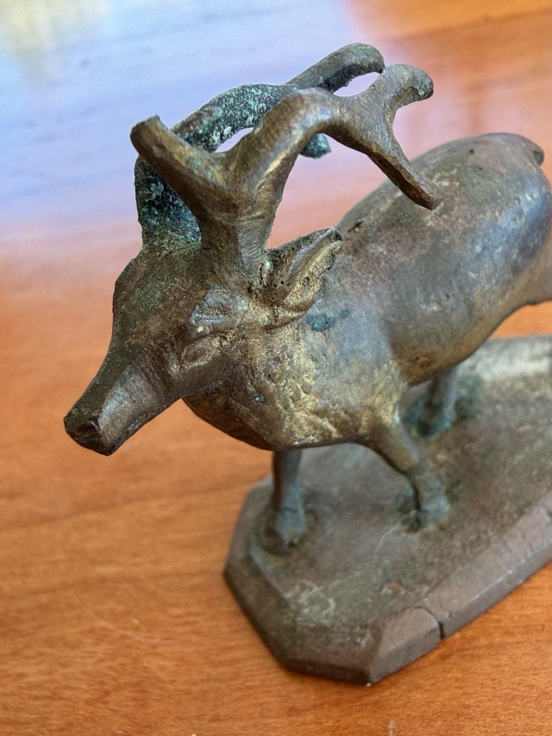 Vintage miniature Cast Brass Deer Figurine Animal Sculpture 2” 6