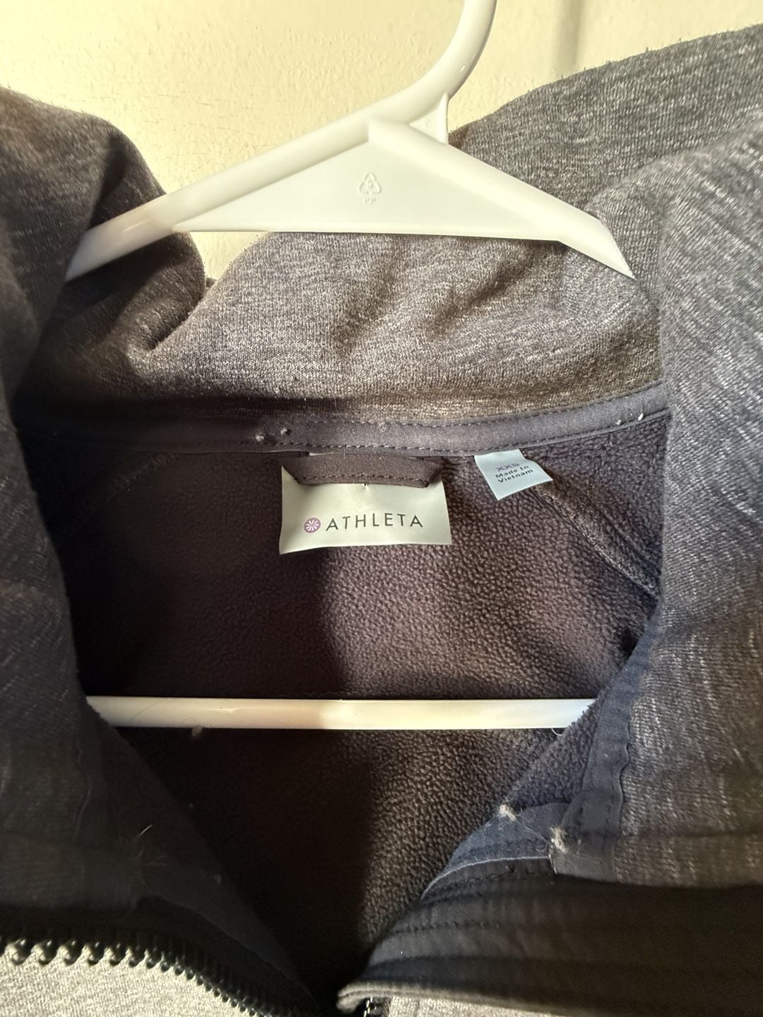 Athleta Full Zip Hooded Jacket Size XXS Gray Fleece Athletic 3
