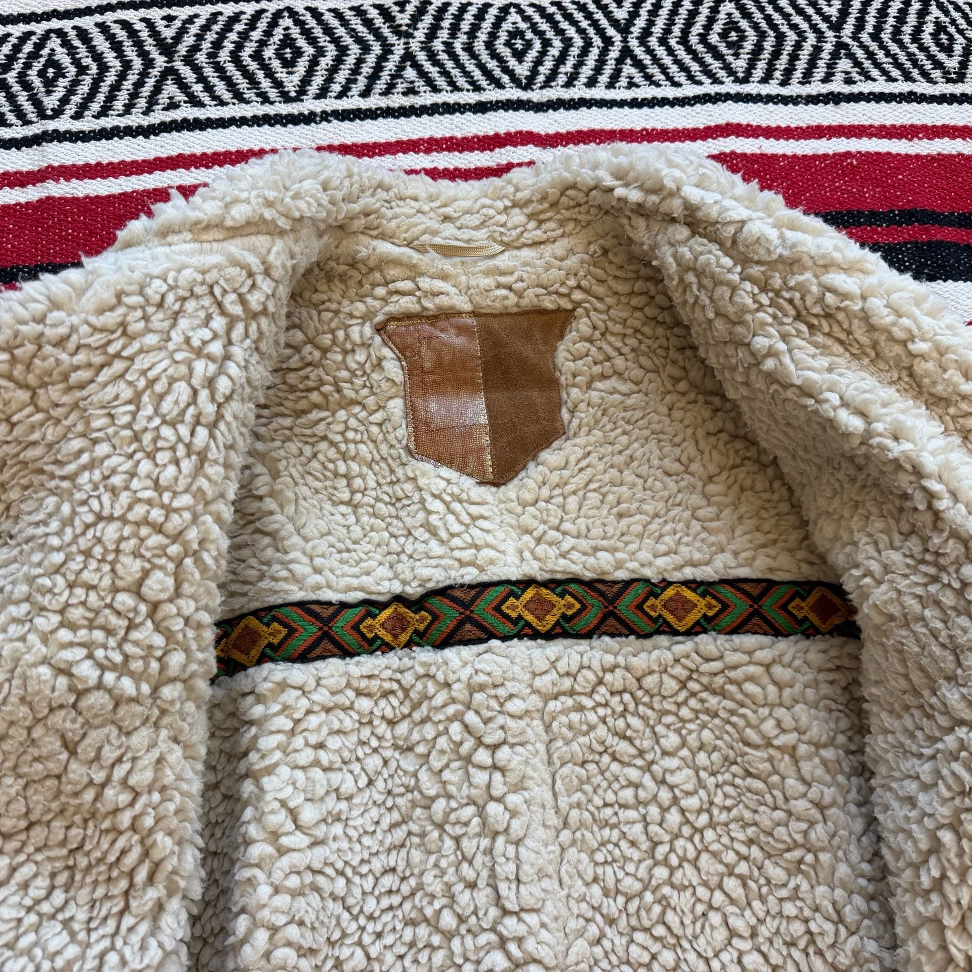 60s/70s Pioneer Wear Cowhide Suede Sherpa Jacket - Sz L 4
