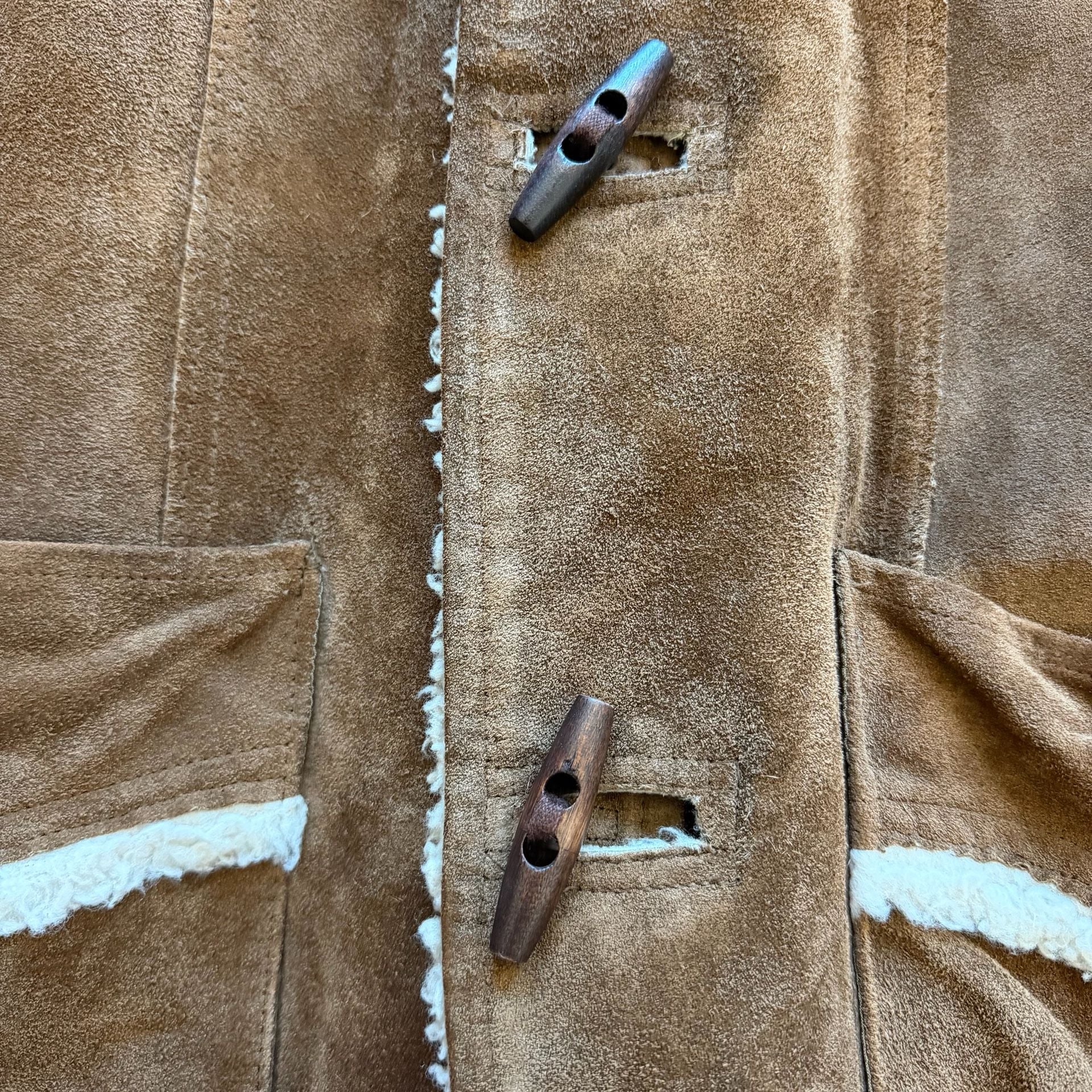 60s/70s Pioneer Wear Cowhide Suede Sherpa Jacket - Sz L 11