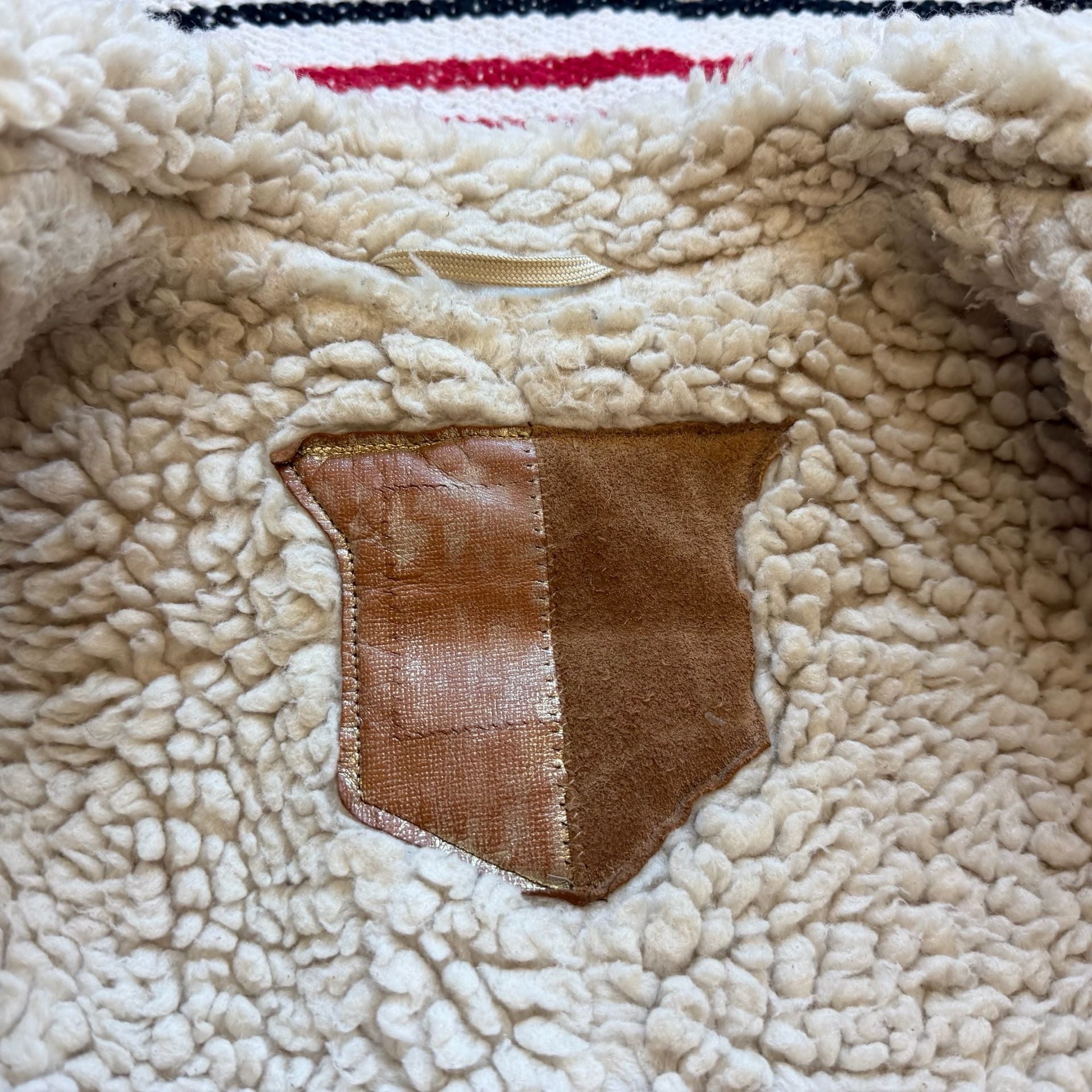 60s/70s Pioneer Wear Cowhide Suede Sherpa Jacket - Sz L 12