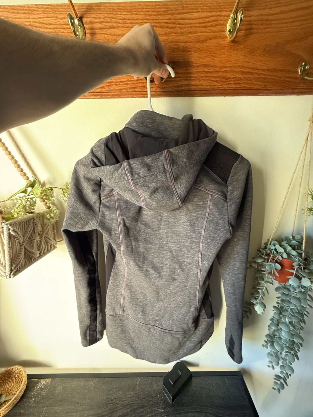 Athleta Full Zip Hooded Jacket Size XXS Gray Fleece Athletic 6