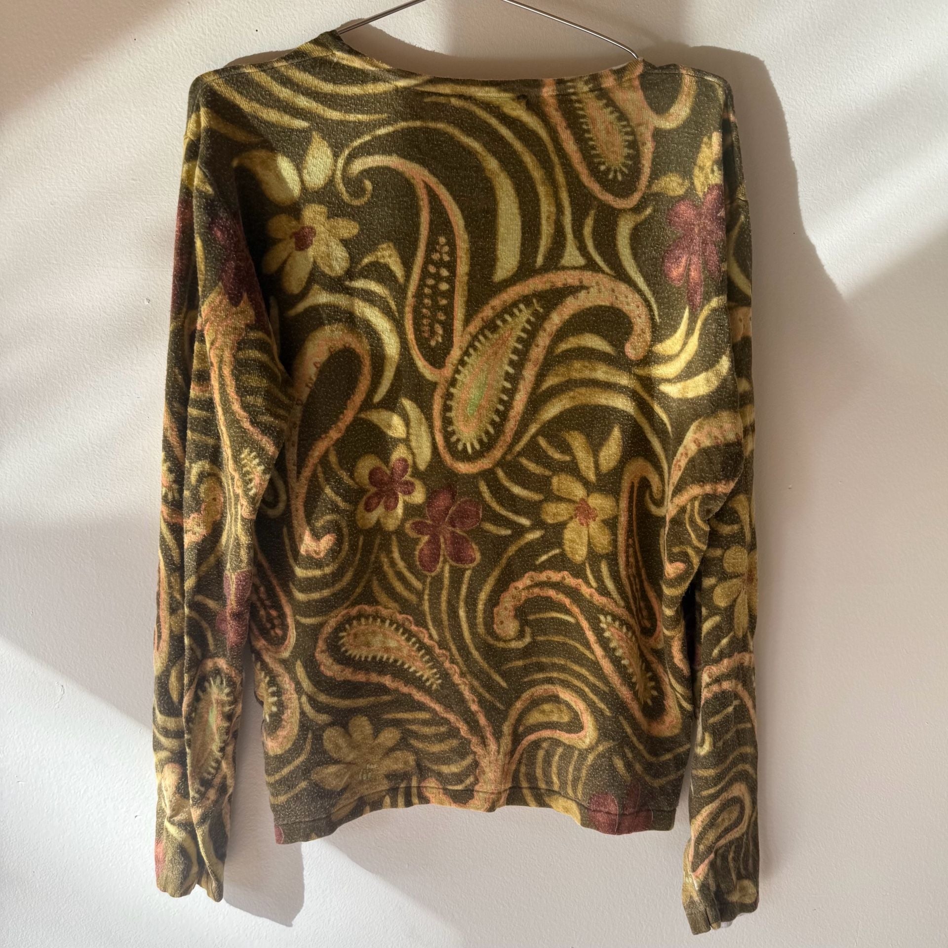 Green Paisley Sequin Sweater Top 4