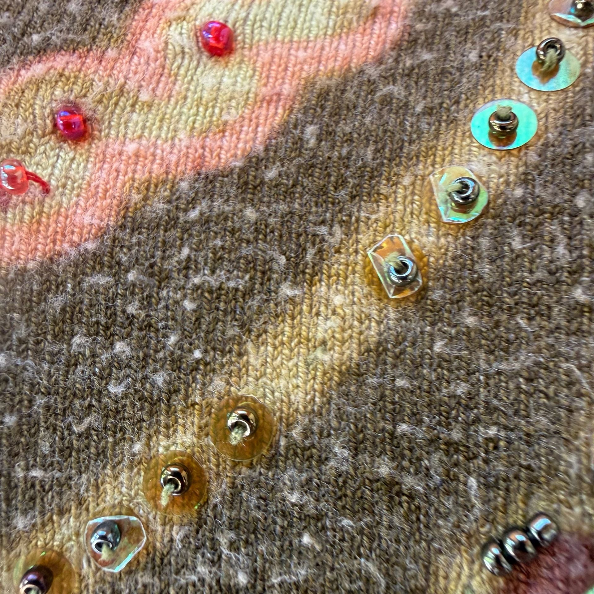 Green Paisley Sequin Sweater Top 8