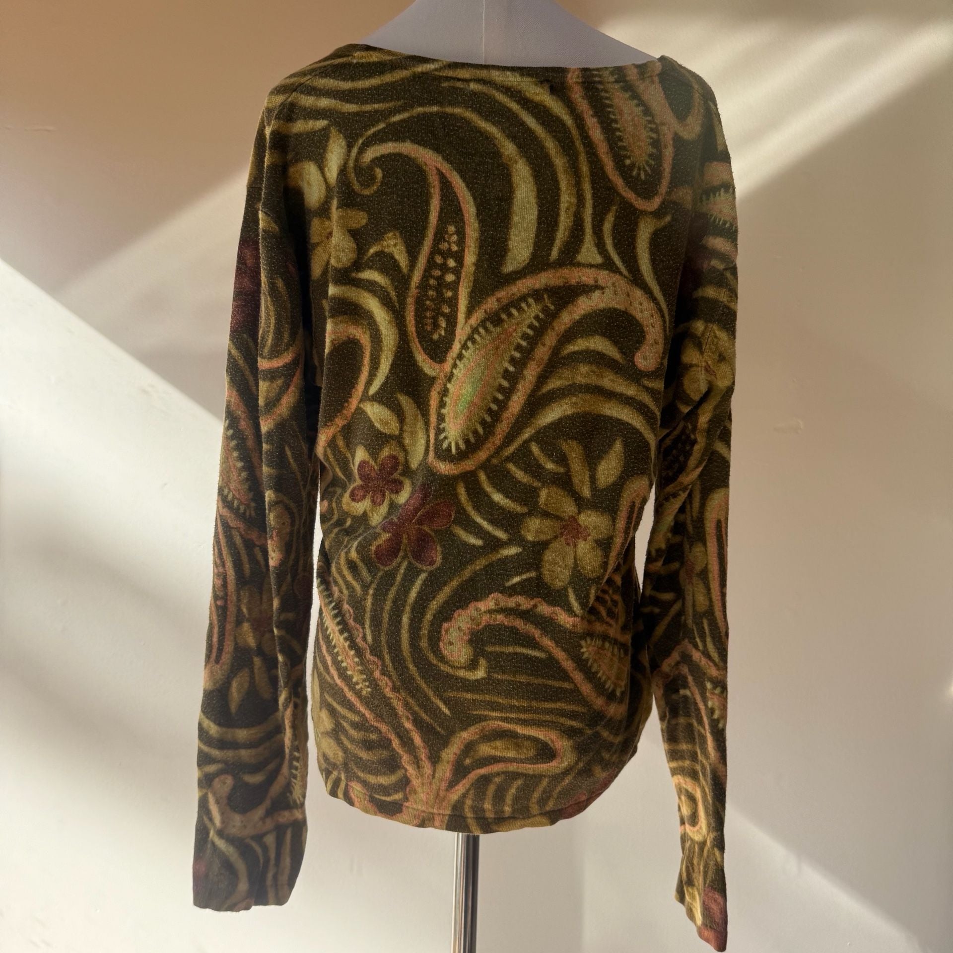 Green Paisley Sequin Sweater Top 10