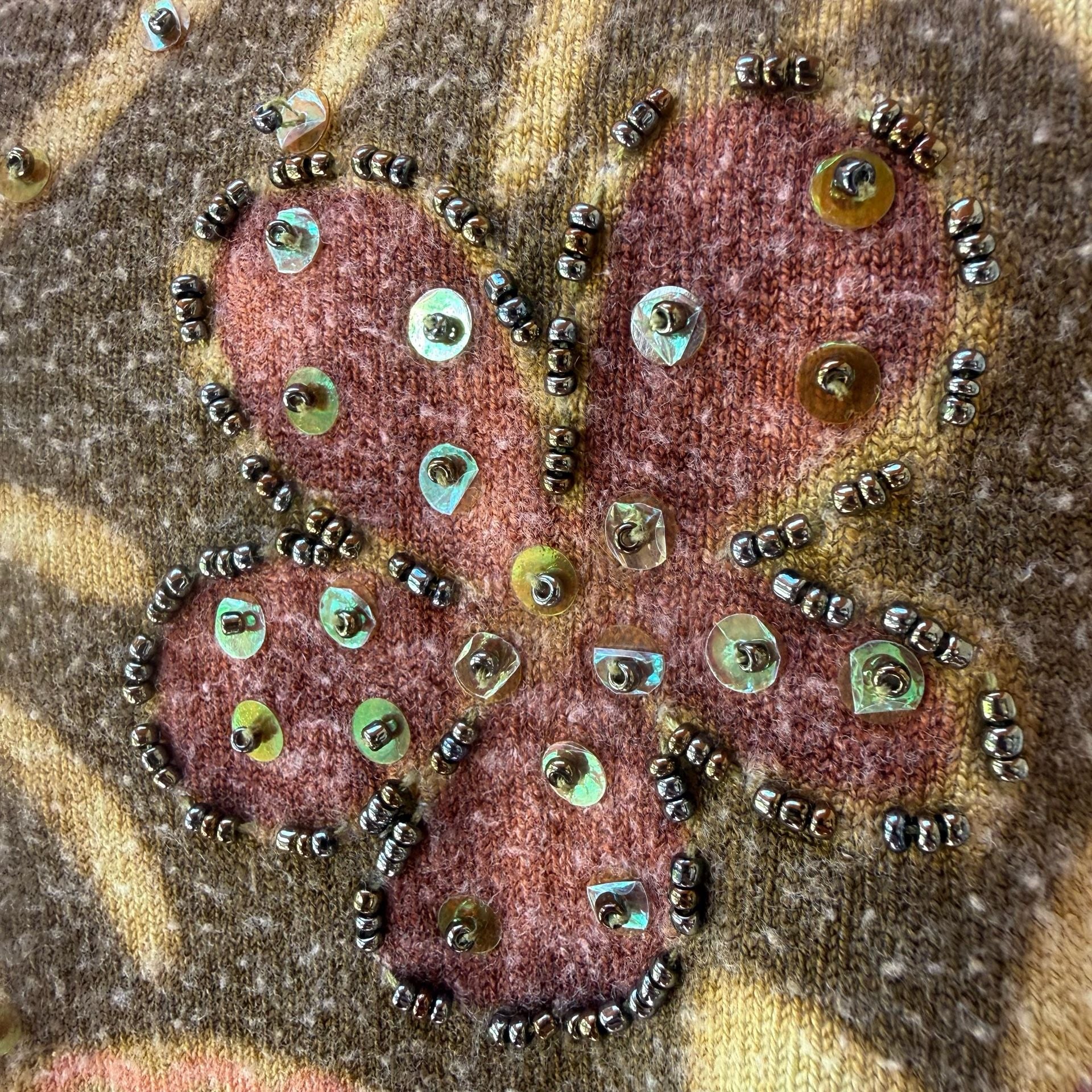 Green Paisley Sequin Sweater Top 11