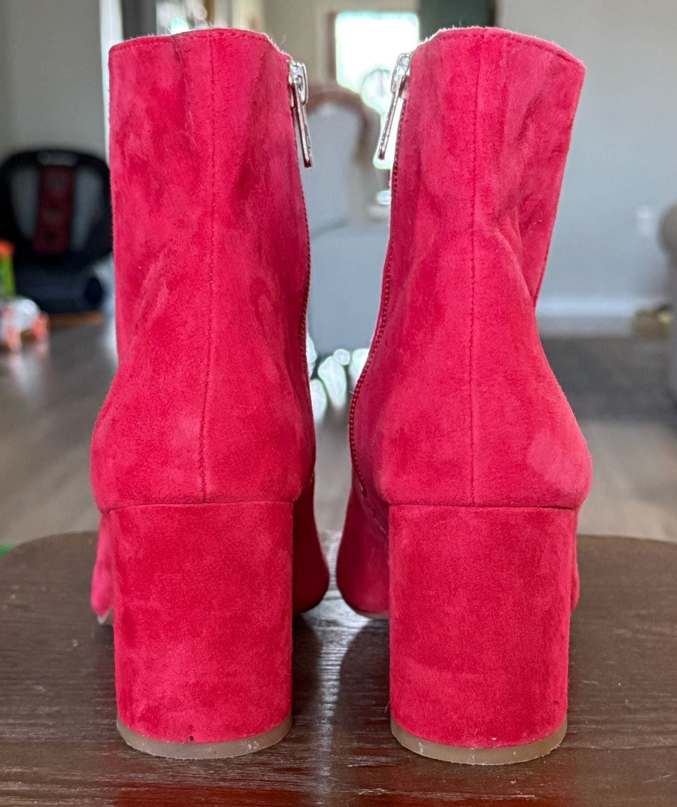 Sam Edelman Suede Ankle Boots Red 5