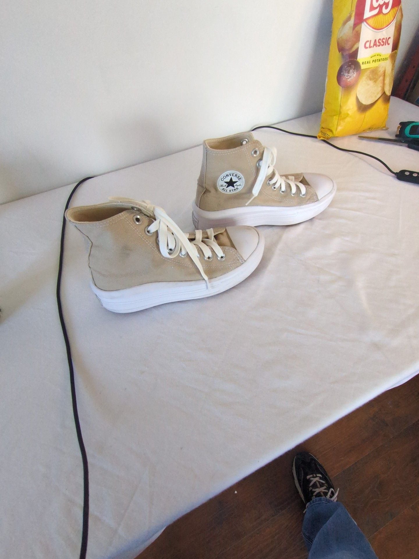 Converse Chuck Taylor All Star Move High Top Size 6 Tan Canvas 3