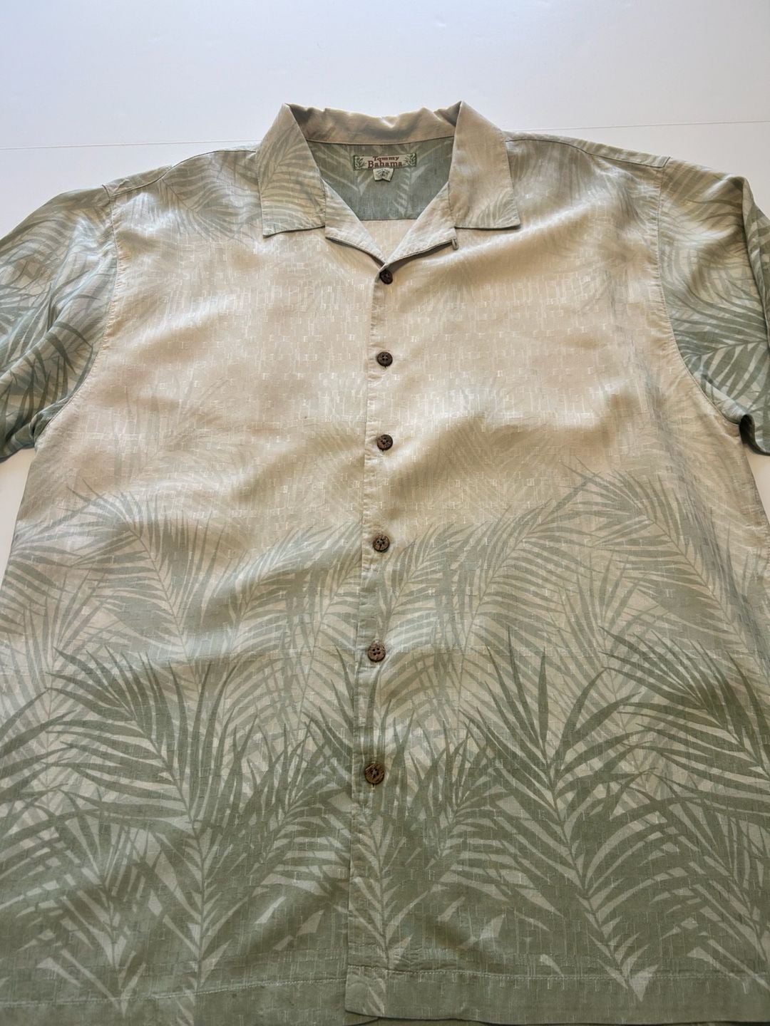 Tommy Bahama Silk Palm Leaf Shirt Size XL Green 2