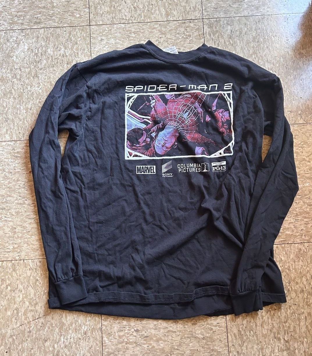Comfort Colors Spider-Man 2 Movie Long Sleeve Shirt XL Black Graphic 3