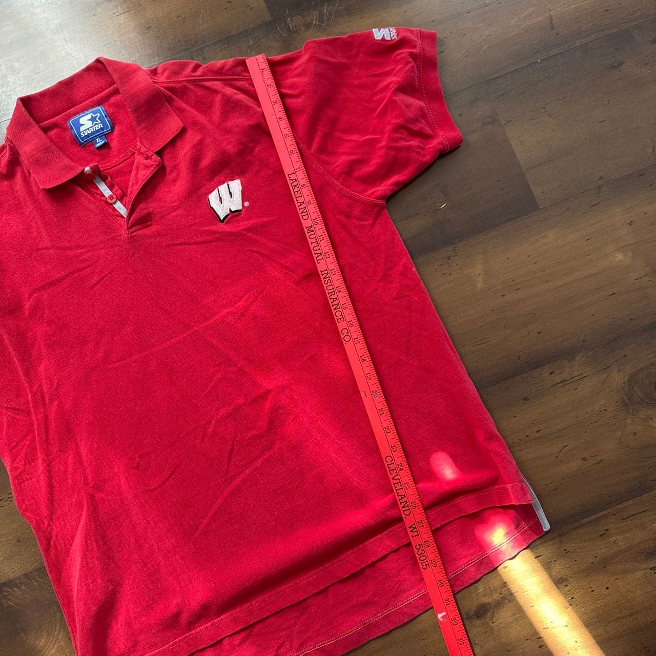 Starter Wisconsin Badgers Polo Shirt Size XL Red 7