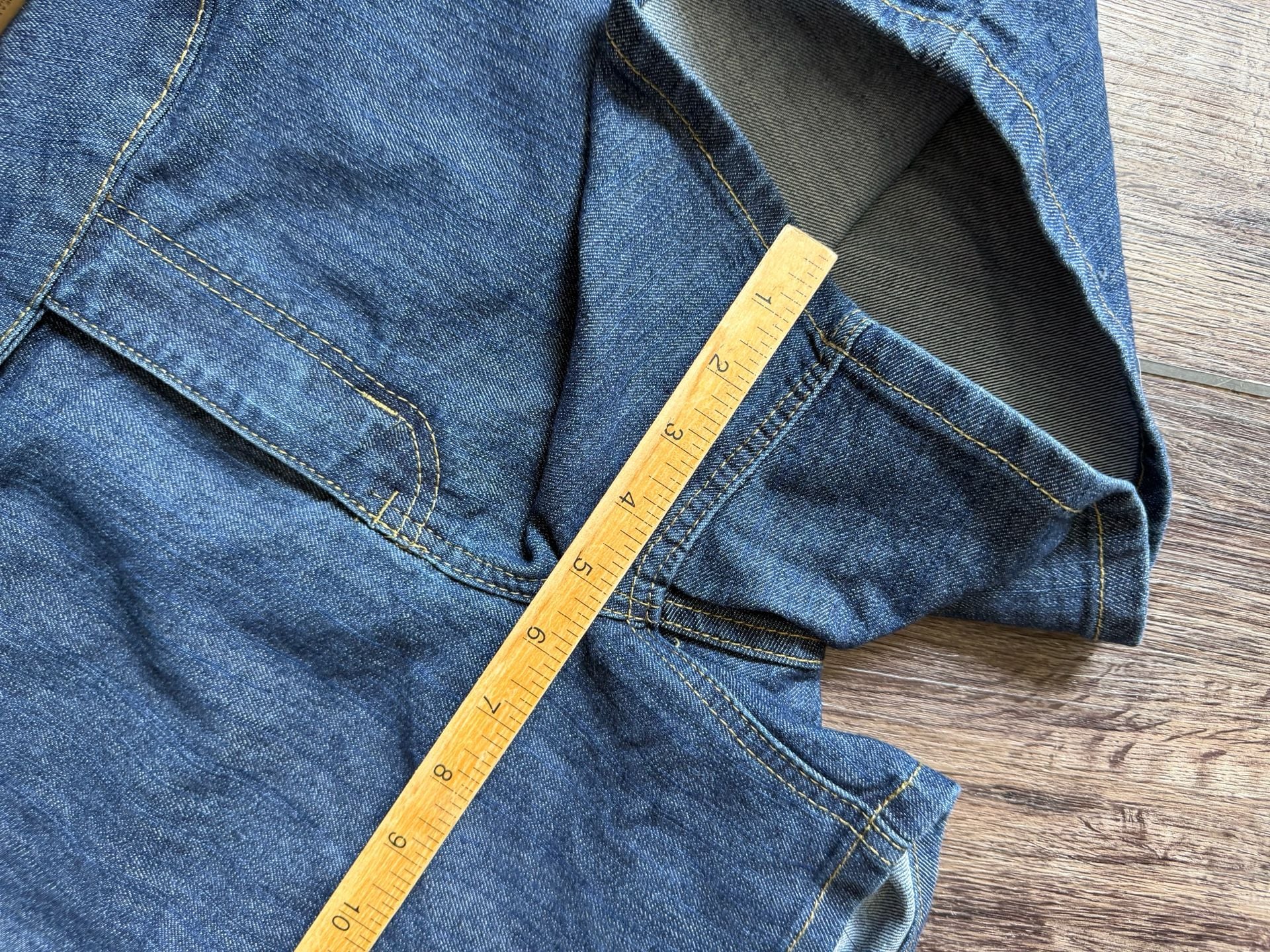Pasion Denim High Waist Rhinestone Button Shorts Size 10 7