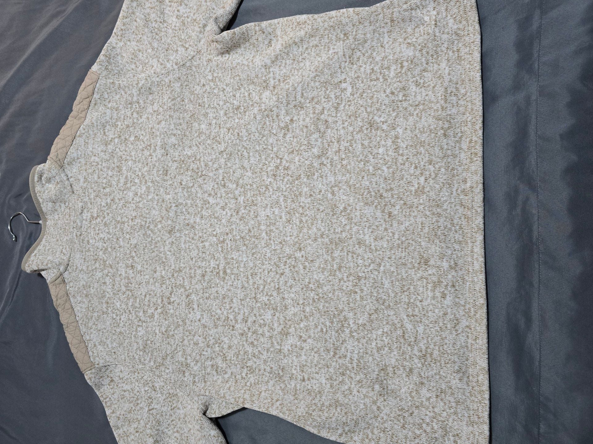 Goodfellow & Co Pullover Sweater Tan Speckled Snap Mock Neck 4