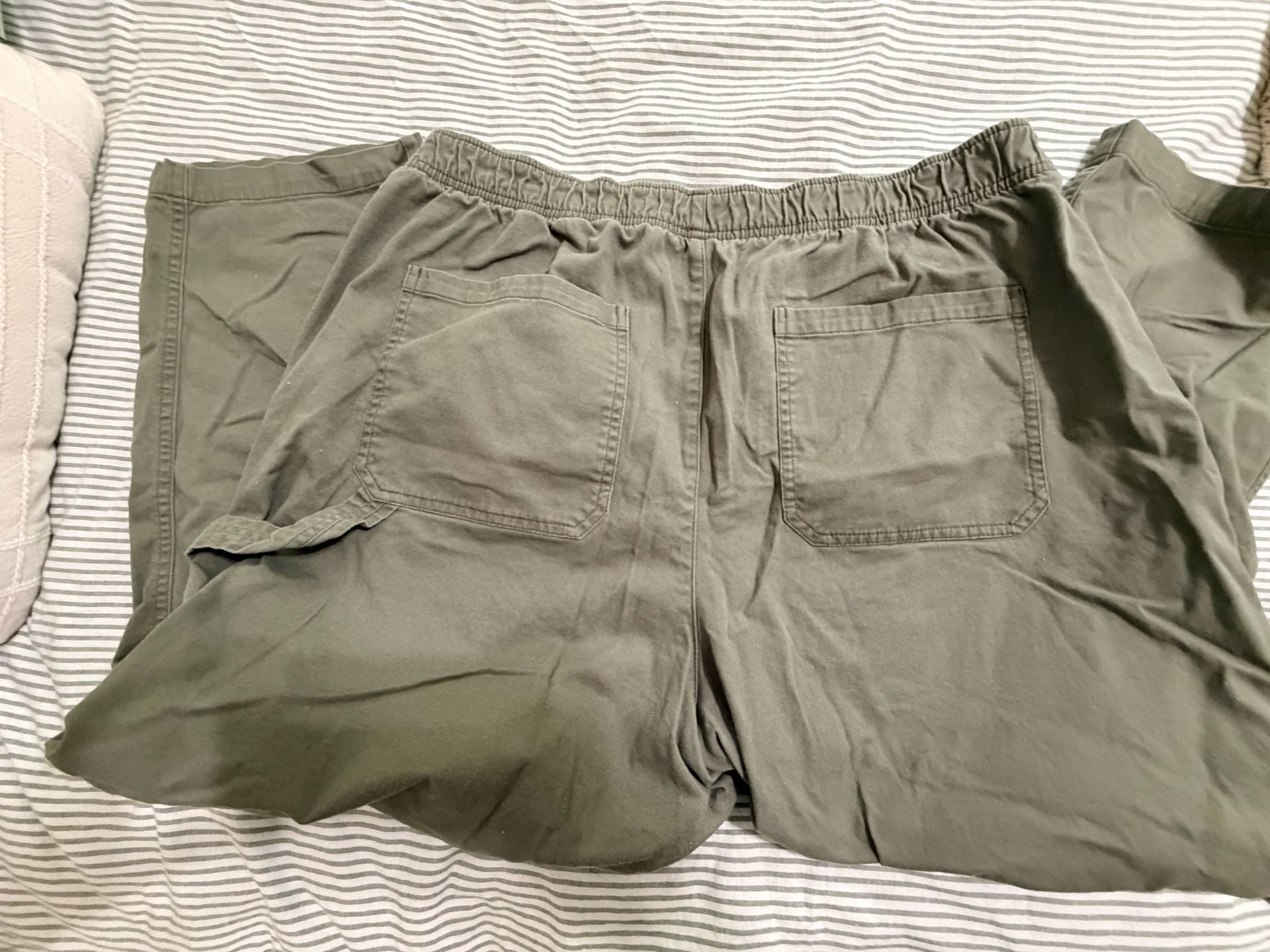 Old Navy Barrel Pants Olive Green Elastic Waist 3